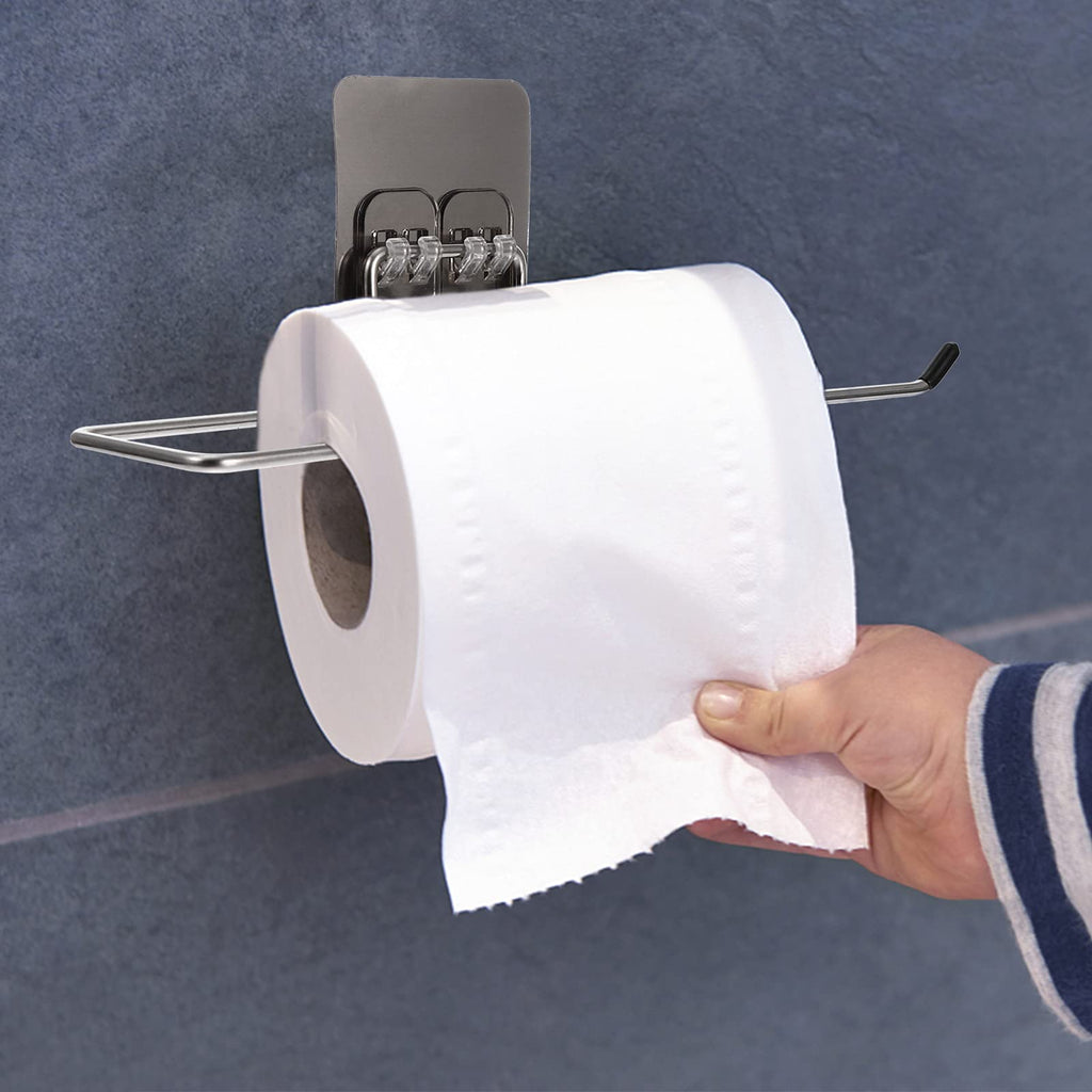 2 Pcs Adhesive Paper Towel Holder with Stainless Steel Design for Kitchen, Bathroom, and Cabinet Storage