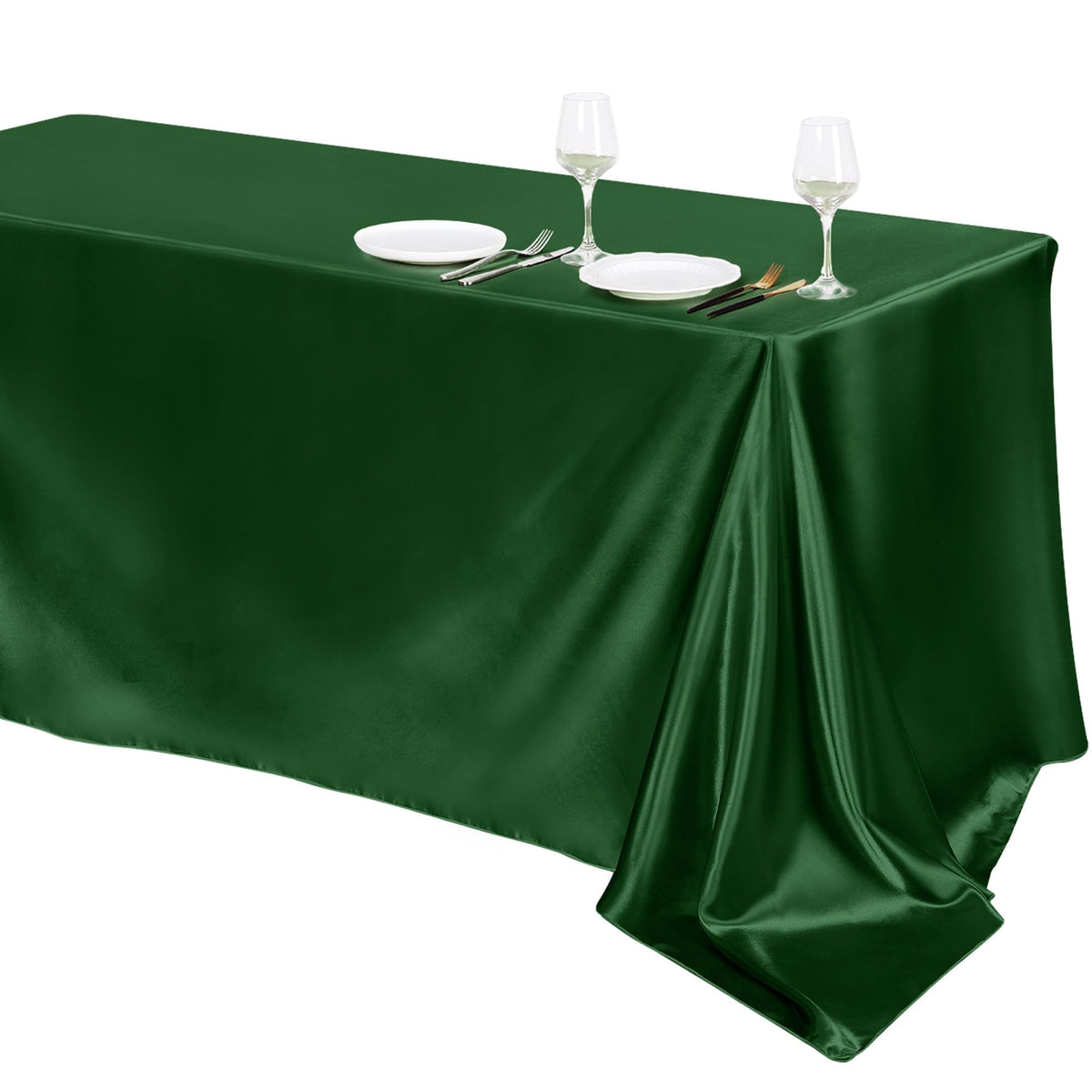 Rectangle Satin Tablecloth Smooth Solid Color Table Cover for Wedding Party Dining Table Decor 57×57" (145×145cm)