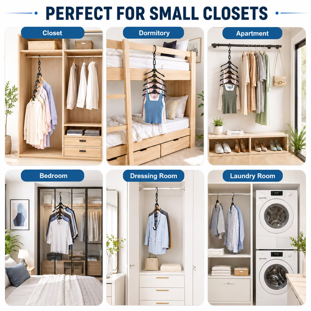 Magic Clothes Hangers with Vertical Multi Slot Design for Efficient Closet Storage Organization
