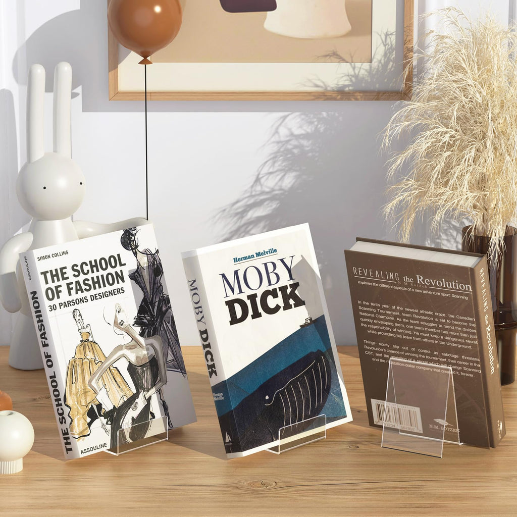 Transparent Acrylic Book Display Stand Desktop Bookshelf Holder