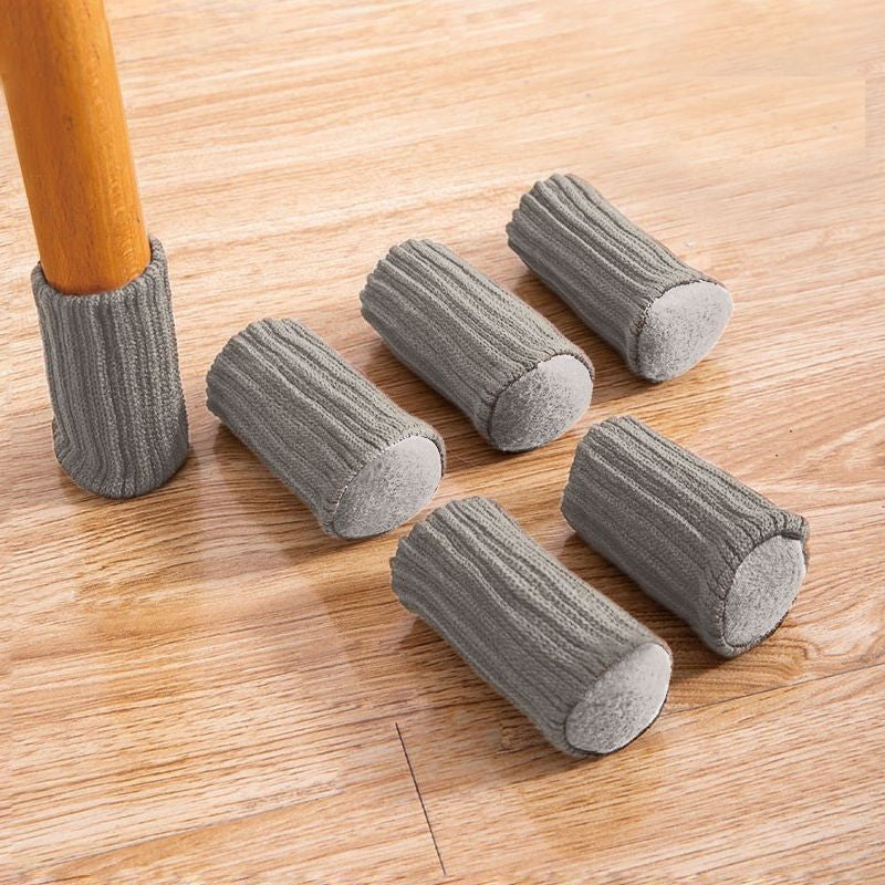 16 Pcs of Knitted Furniture Socks with Double Thickness Stretch Fabric for Floor Protection and Quiet Furniture Movement
