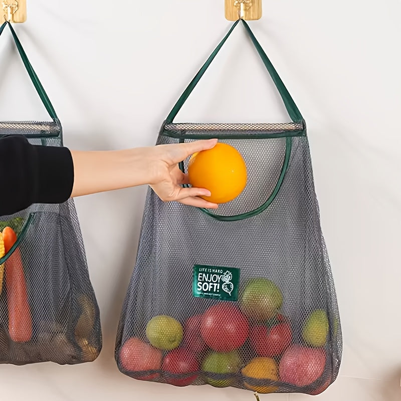 Reusable Kitchen Hanging Mesh Bag for Fruits, Vegetables, Ginger, Garlic, Potatoes, and Onions with Durable Non-Woven Fabric