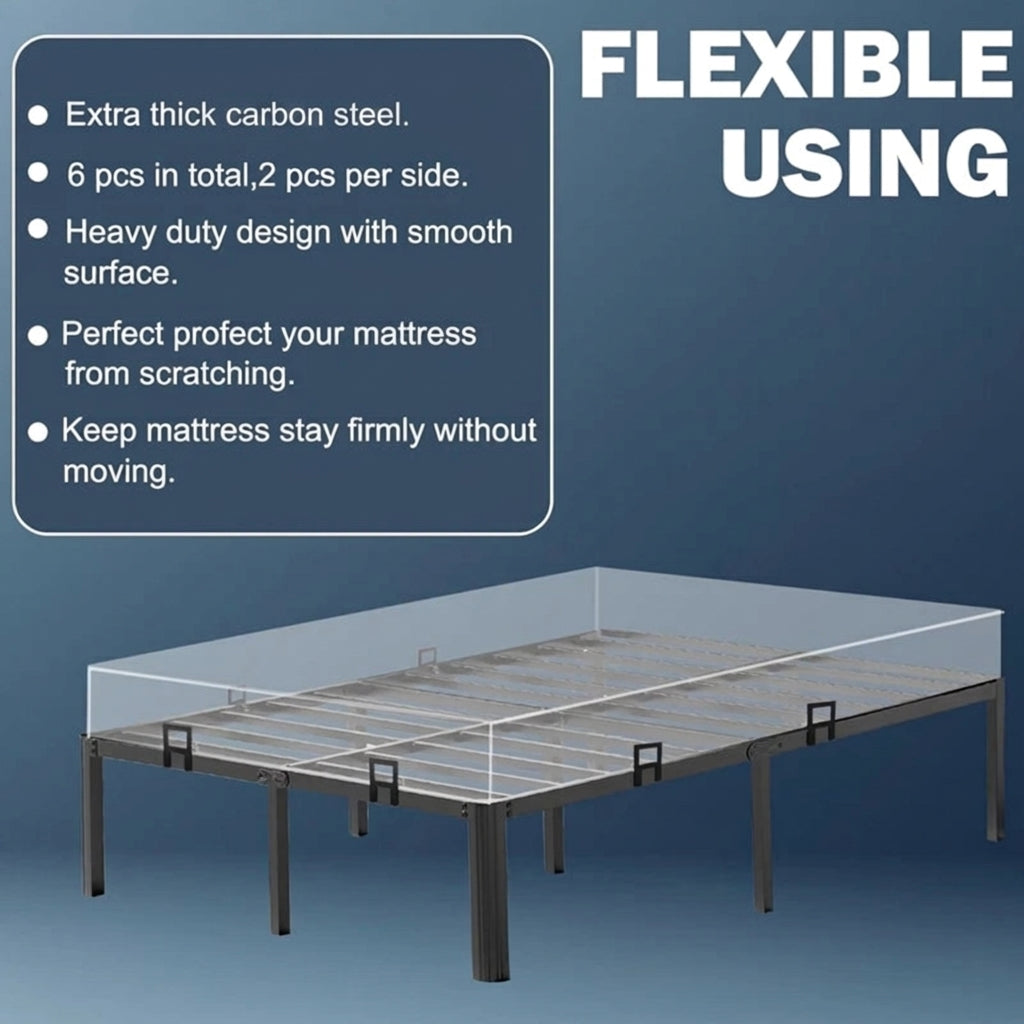 Mattress Grip Clips with Non Slip Metal Holder Design for Preventing Mattress Sliding on Bed Frames