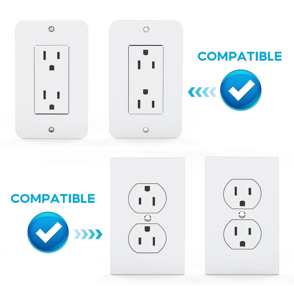 Outlet Wall Shelf with Cable Management for Bathroom and Smart Device Wall Storage