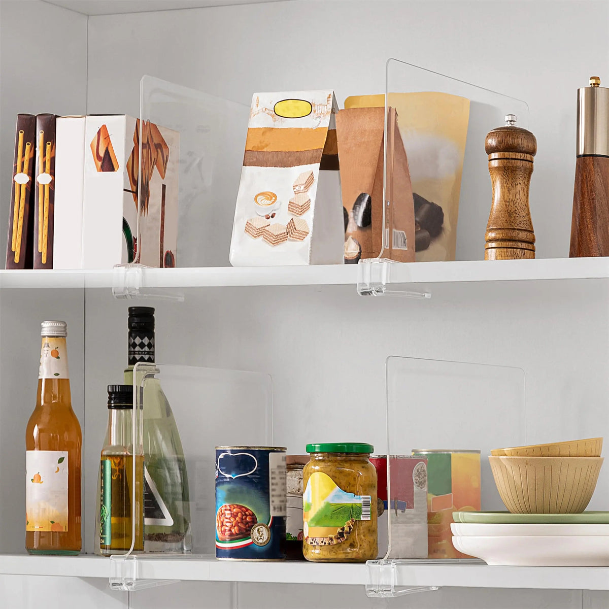 Acrylic Closet Shelf Dividers Space Saving Separator for Wardrobe and Cabinet Organization