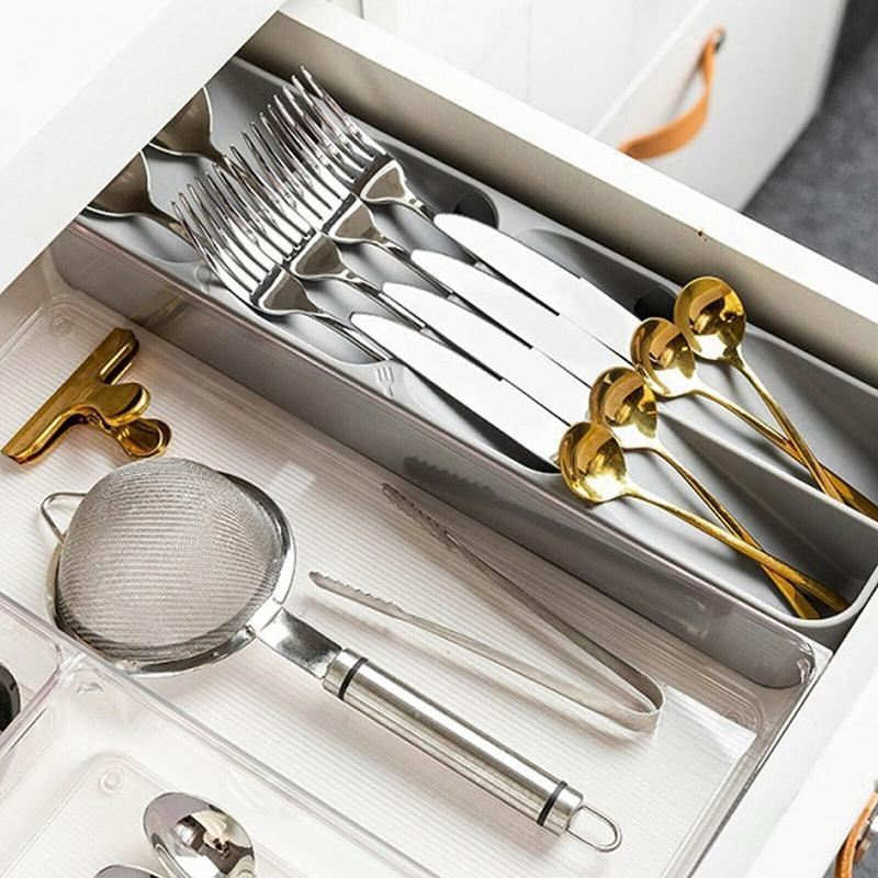 Plastic Cutlery Storage Tray Organizer for Kitchen Drawer Flatware