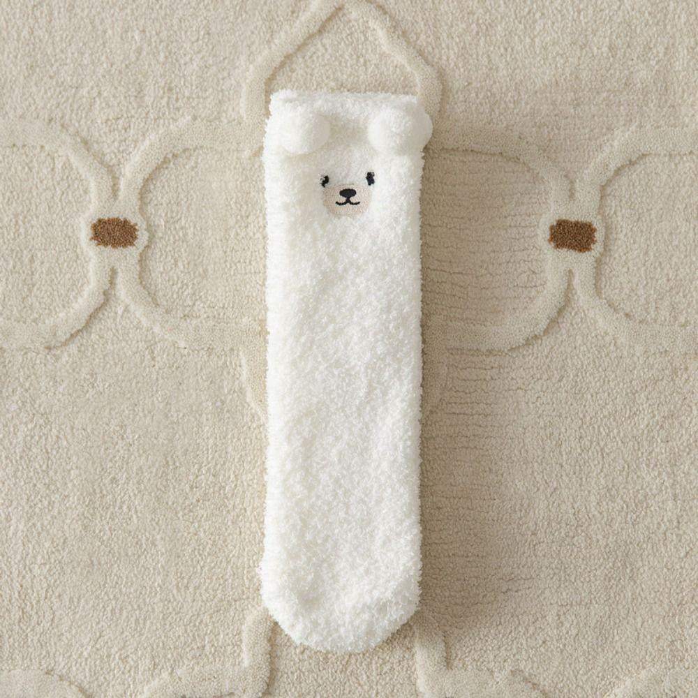 Teddy Bear Fuzzy Socks 2 Pair Set with Plush Knit Fabric and Stretch Fit for Everyday Comfort