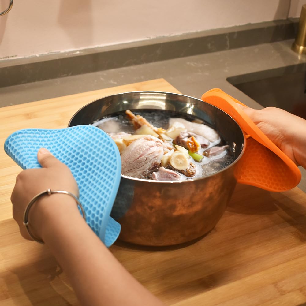 6 Pcs Round Silicone Trivet Mat Heat Resistant Non Slip Pot Holder Coaster for Hot Pots Cups Kitchen Table