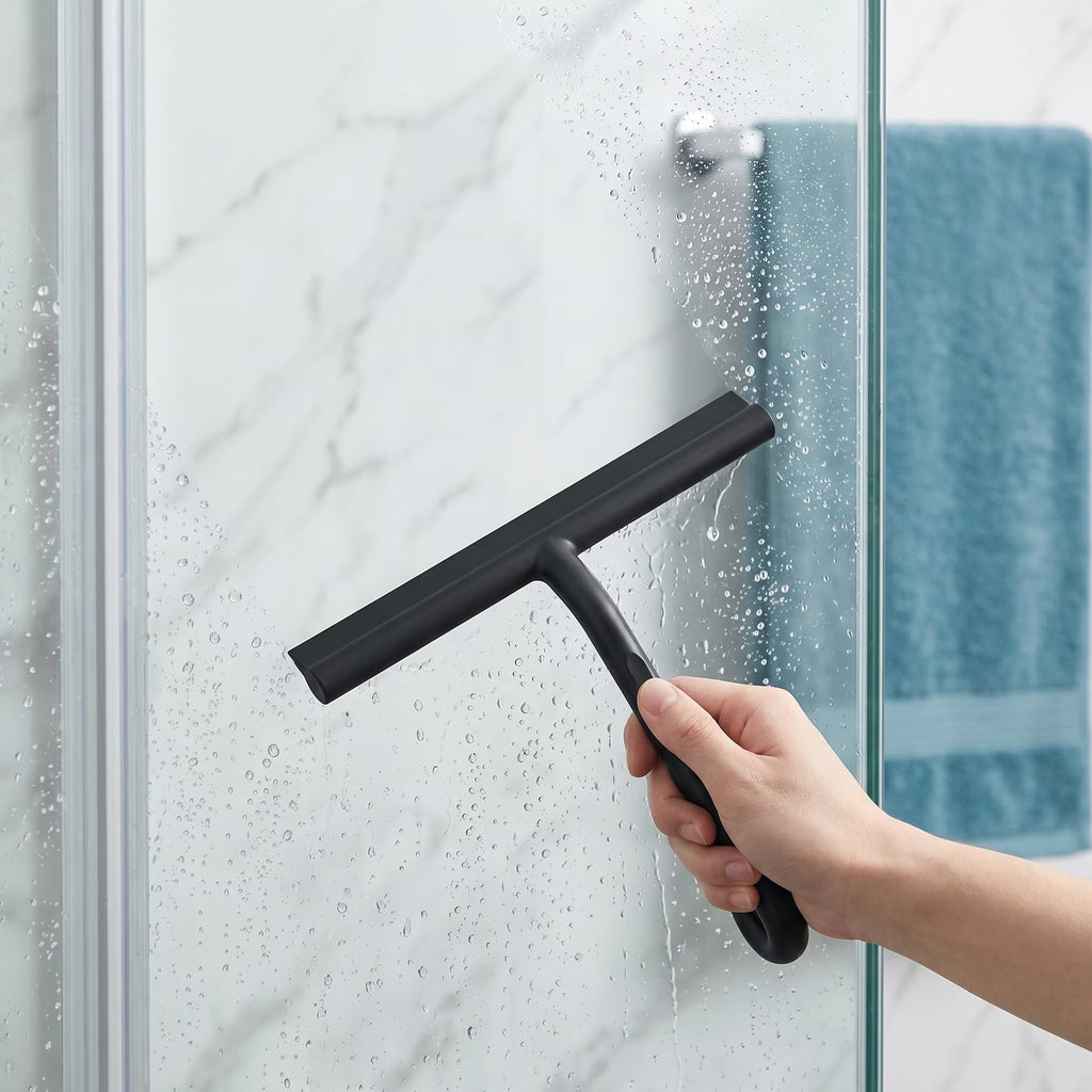 Modern Shower Squeegee with Silicone Blade for Glass Doors and Bathroom Windows
