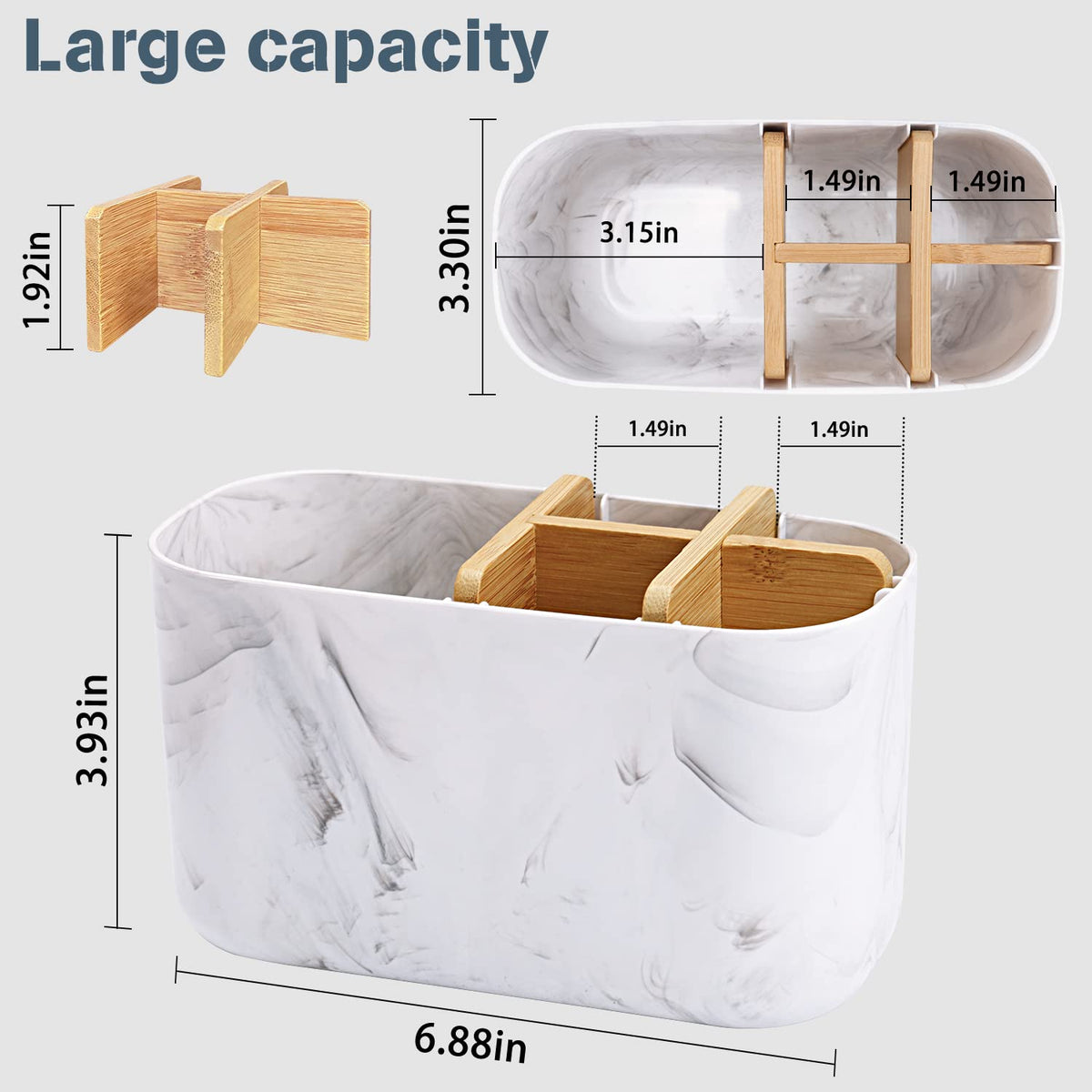 Toothbrush Holder Organizer with 5 Slot Design for Electric Toothbrush and Toothpaste Counter Storage