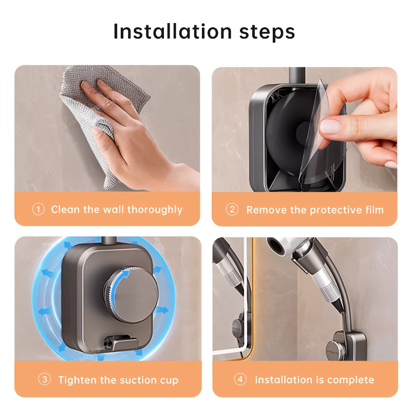 Suction Cup Hair Dryer Holder with Hands Free Adjustable Design for Bathroom Organization