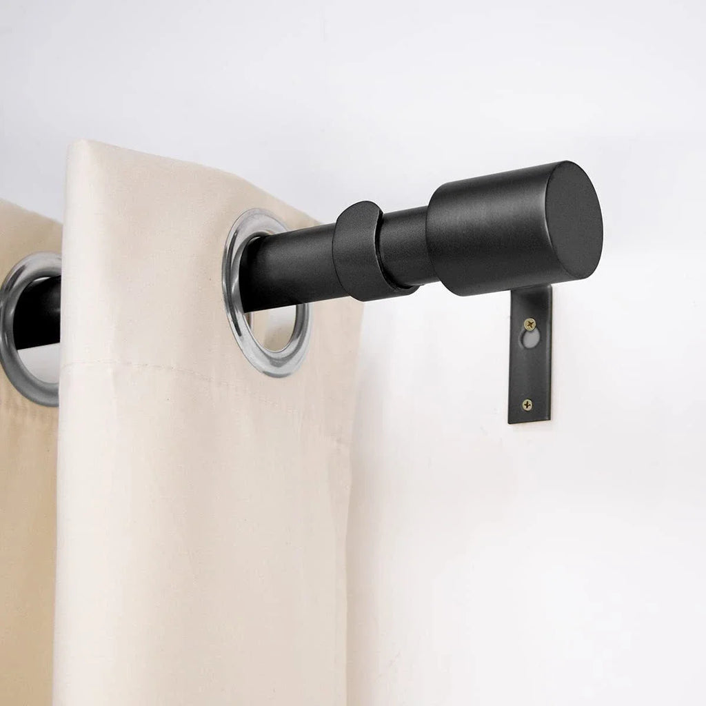 Adjustable Curtain Rod with Smooth Iron Segments and Brackets for Small Windows