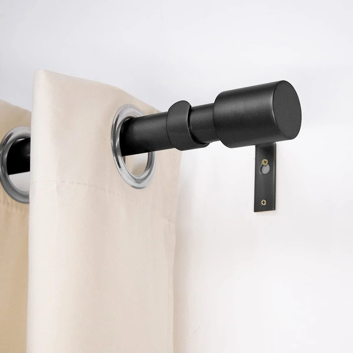 Adjustable Curtain Rod with Smooth Iron Segments and Brackets for Small Windows