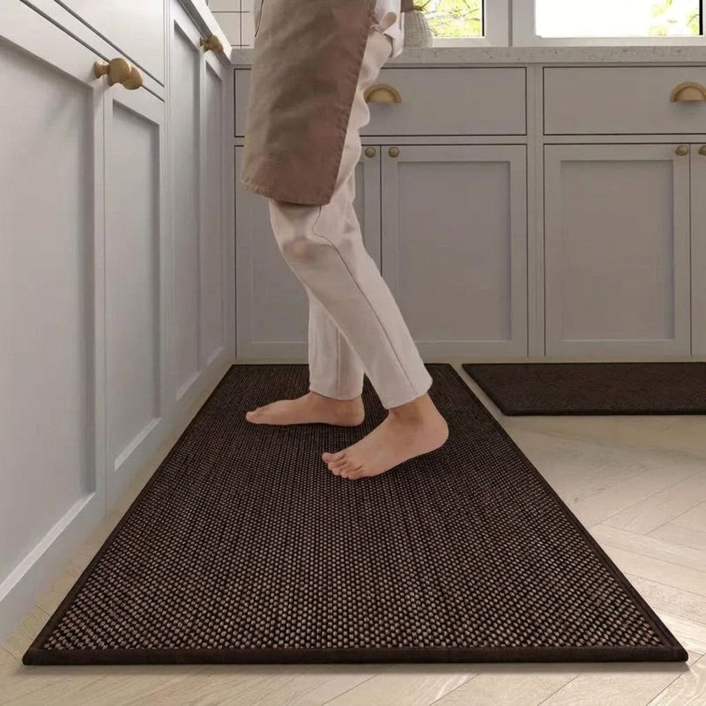 Washable Non-Slip Rubber-Backed Kitchen Rug, Absorbent Floor Mat for Sink Area, Soft Cotton Runner for Indoor Kitchen Use