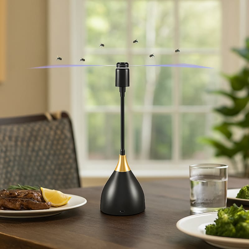 Portable Table Fly Fan with Soft Blade USB Design for Outdoor Dining and Food Protection