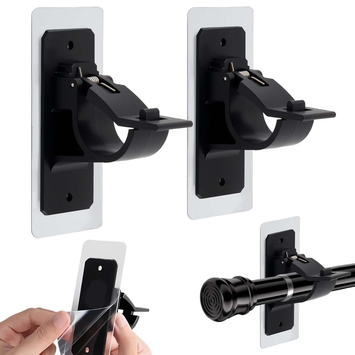 No Drill Curtain Bracket with Self Adhesive Design for Home Curtain Installation
