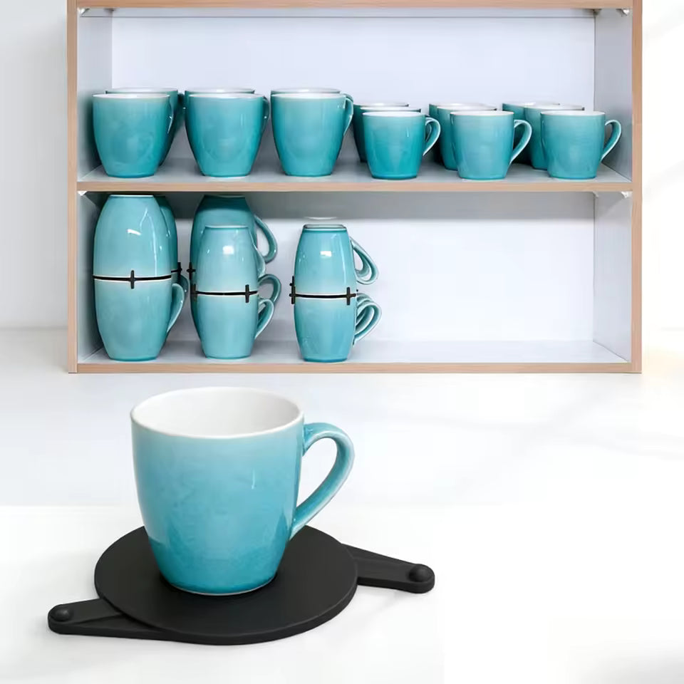 Expandable Stackable Cup Holder with Adjustable Shelf Design for Coffee Mug and Tea Cup Storage