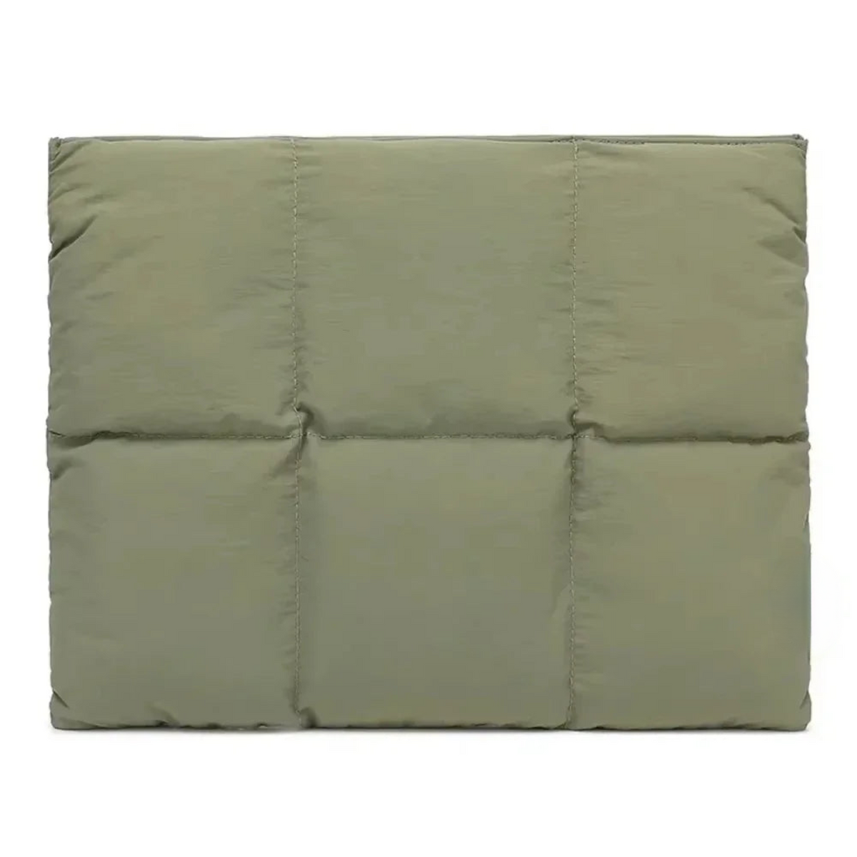 Quilted Laptop Sleeve with Puffy Padded Nylon Design for MacBook and Portable Travel Protection
