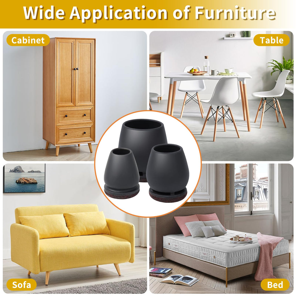 8Pcs Silicone Floor Chair Leg Protectors with Felt Furniture Caps