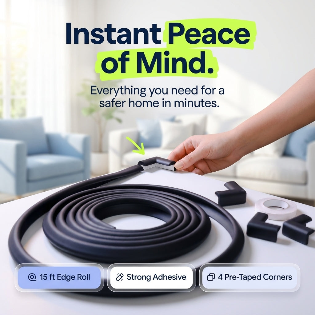 78.7" (200cm) Edge Guard Strip with Soft Foam Cushion Design for Table Corners and Child Safety Protection