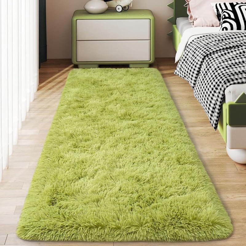 Soft and Fluffy Long Pile Carpet, Machine Washable Area Rug for Living Room, Bedroom, Sofa, and Bedside Home Decor
