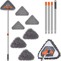 Triangle Telescopic Cleaning Mop with Rotating Head and Reusable Pads for Windows Walls and Household Surfaces