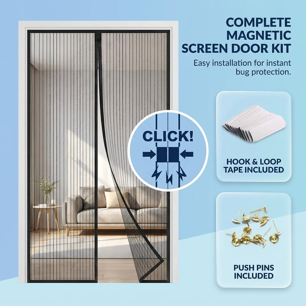 Magnetic Mosquito Door Screen Curtain for Patio Entry