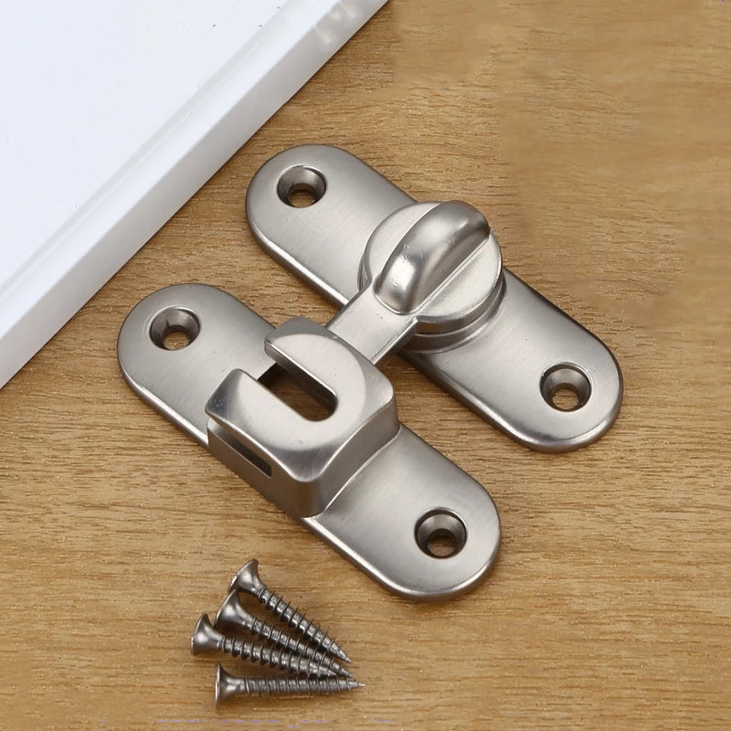 90/180 Degree Flip Barn Door Lock Zinc Alloy Sliding Latch with Spacer for Doors Gates Cabinets and Windows