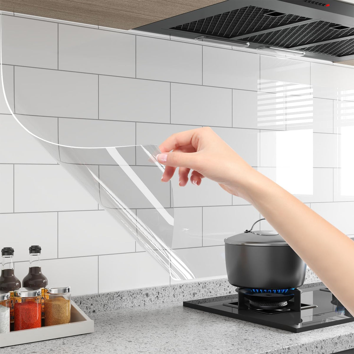 Transparent Clear Contact Paper Roll Waterproof Glossy Self Adhesive Film for Cabinets, Drawers, Shelves and Countertops