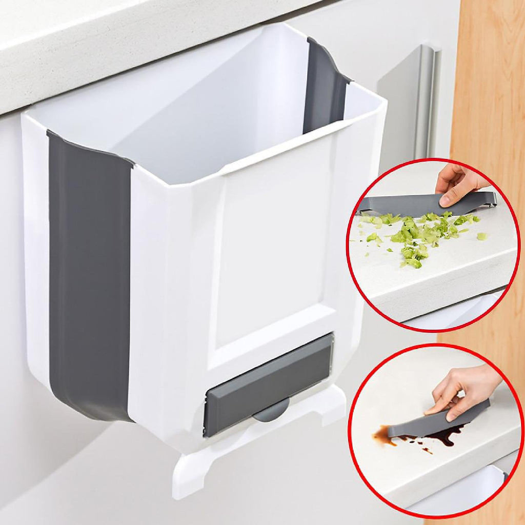 Foldable Wall Mounted Trash Bin for Kitchen Bathroom