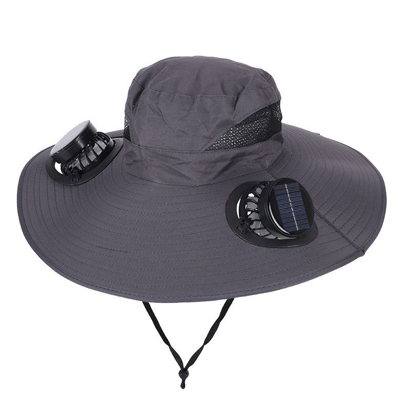Cooling Bucket Hat with Solar Fan and Quick Dry Wide Brim Design for Outdoor Summer Activities