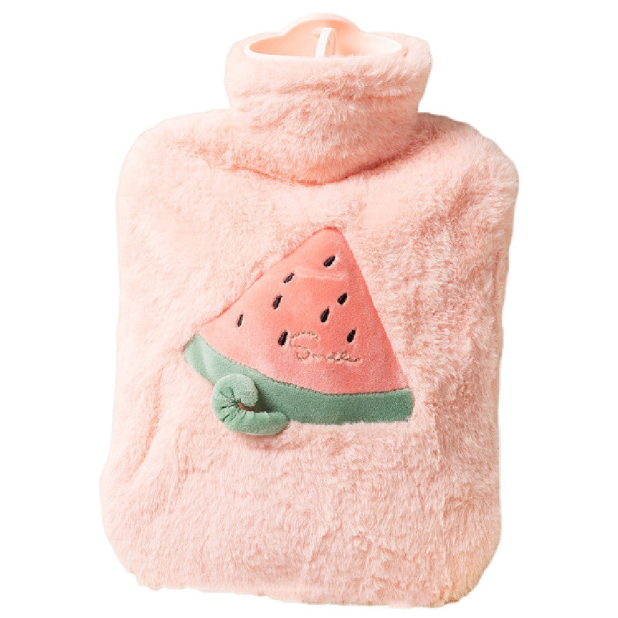 500ml Hot Water Bag with Plush Cover and Reusable PVC Bottle for Bed and Winter Comfort
