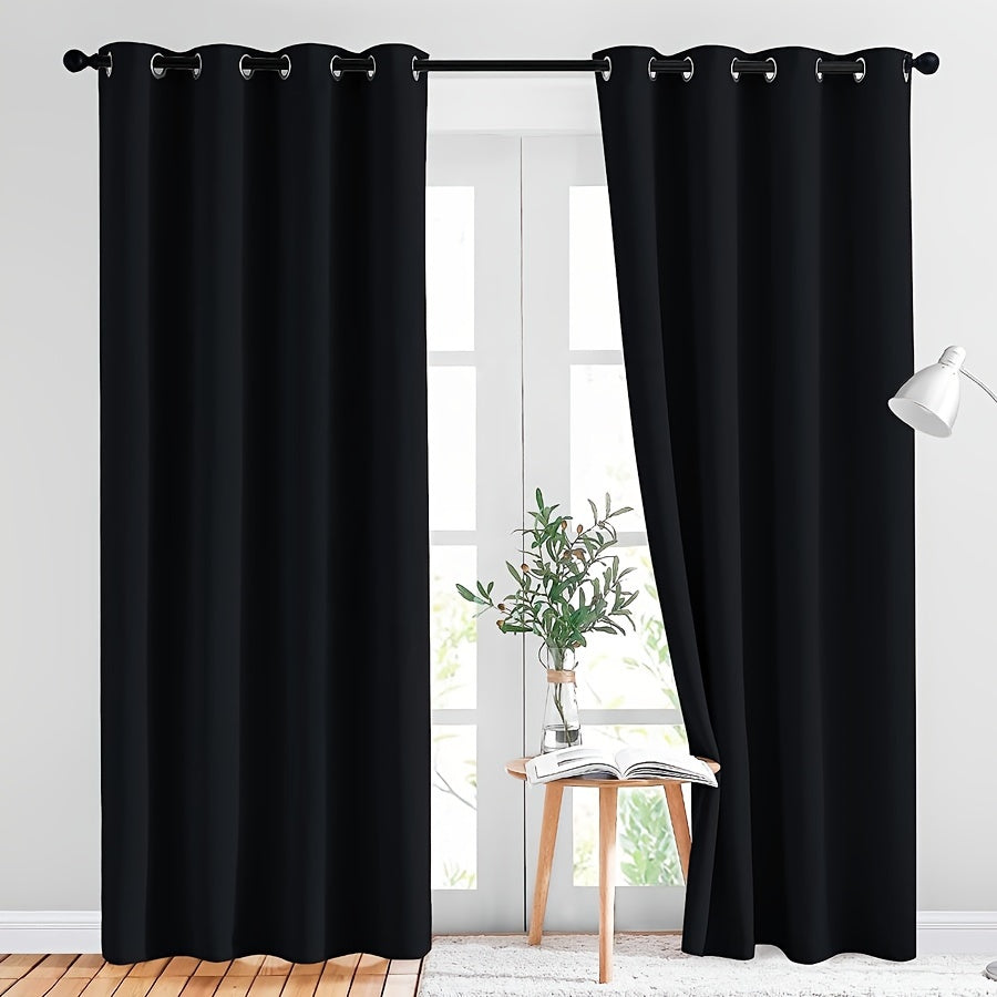 Blackout Curtains with Rod Pocket Design for Bedroom and Living Room Windows