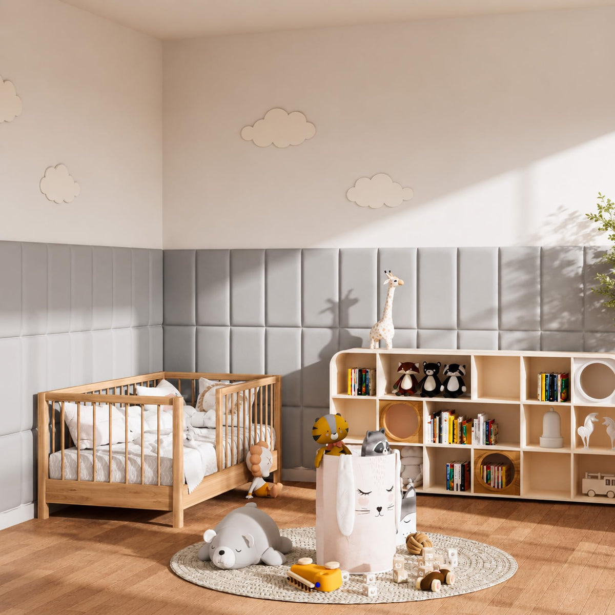 2 Pcs Safety Wall Cushion with Faux Leather Padding Design for Playrooms Kindergartens and Indoor Wall Protection (8×20"/20×50cm)