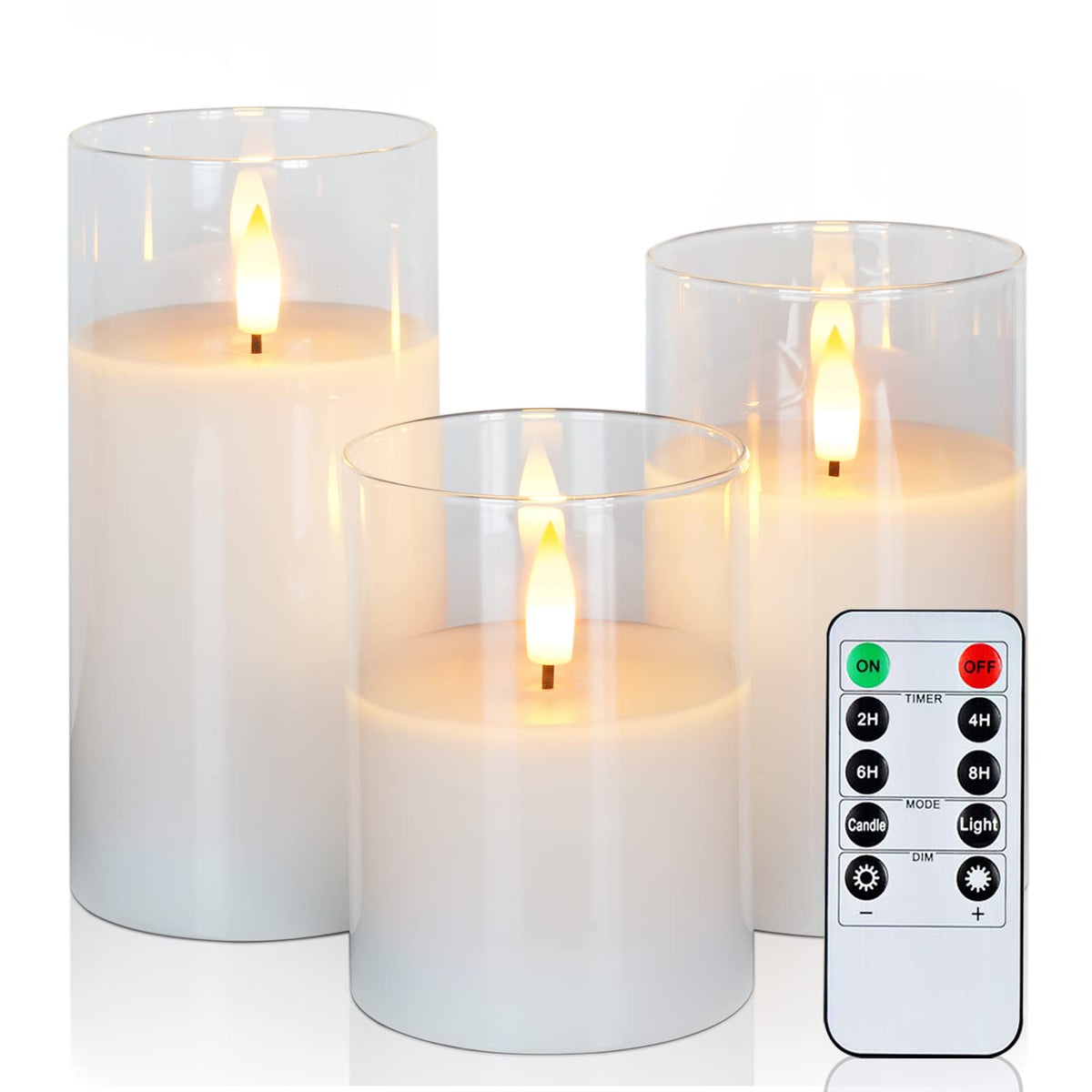 Flameless LED Pillar Candles with Remote Control, Timer and Flickering Light for Home, Wedding and Event Décor