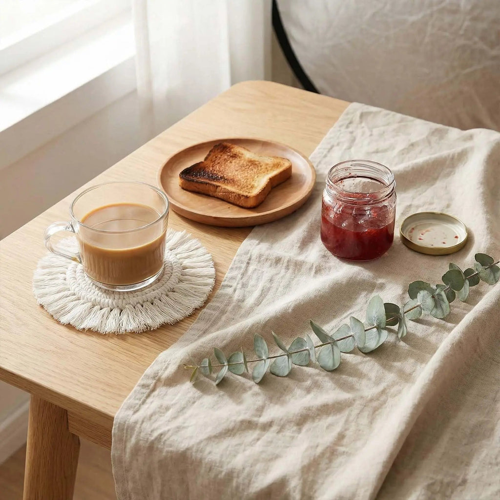 2Pcs Handmade Cotton Braid Macrame Coaster Boho Non Slip Cup Mat Table Decor