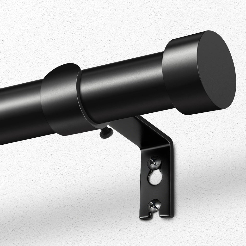 Adjustable Curtain Rod with Smooth Iron Segments and Brackets for Small Windows