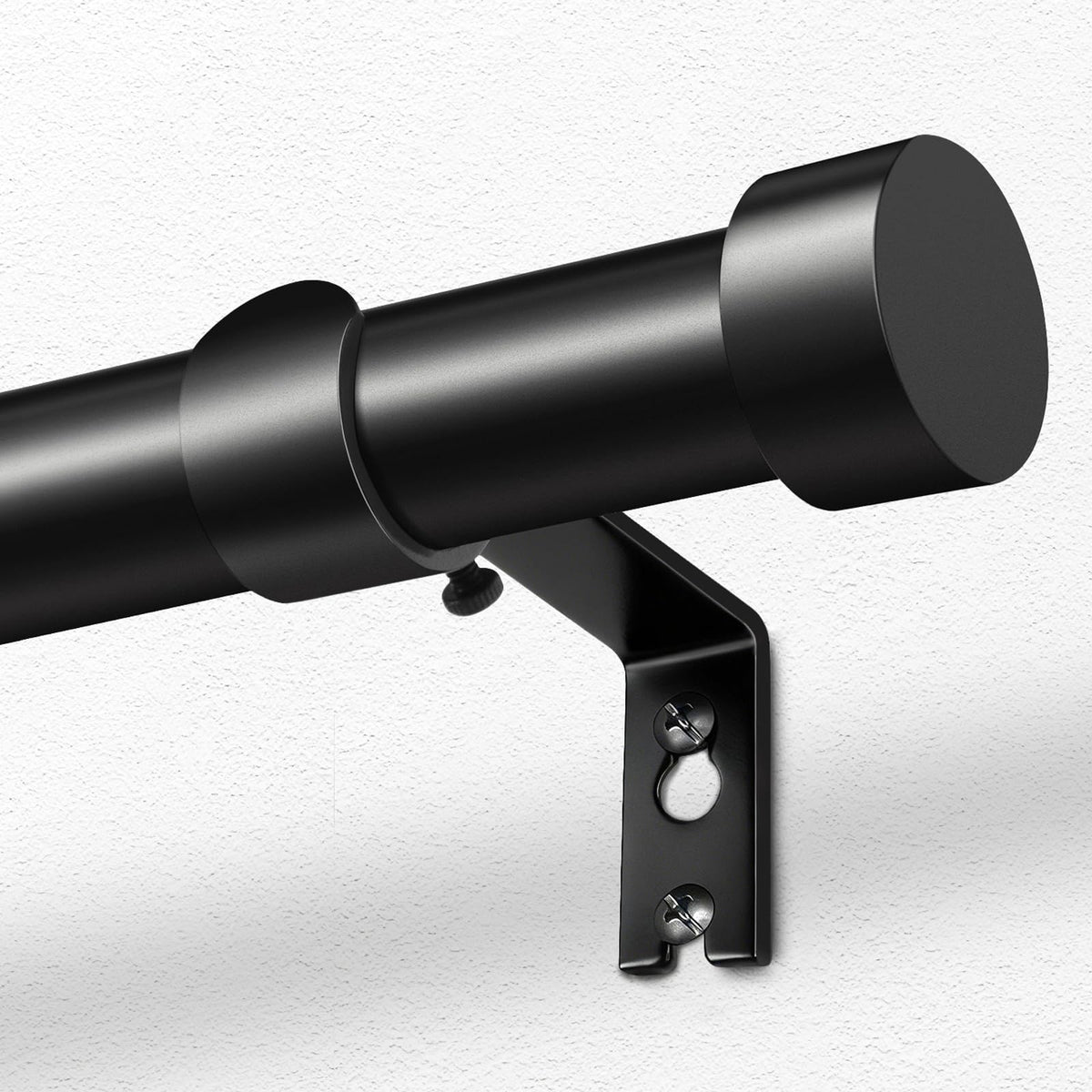 Adjustable Curtain Rod with Smooth Iron Segments and Brackets for Small Windows