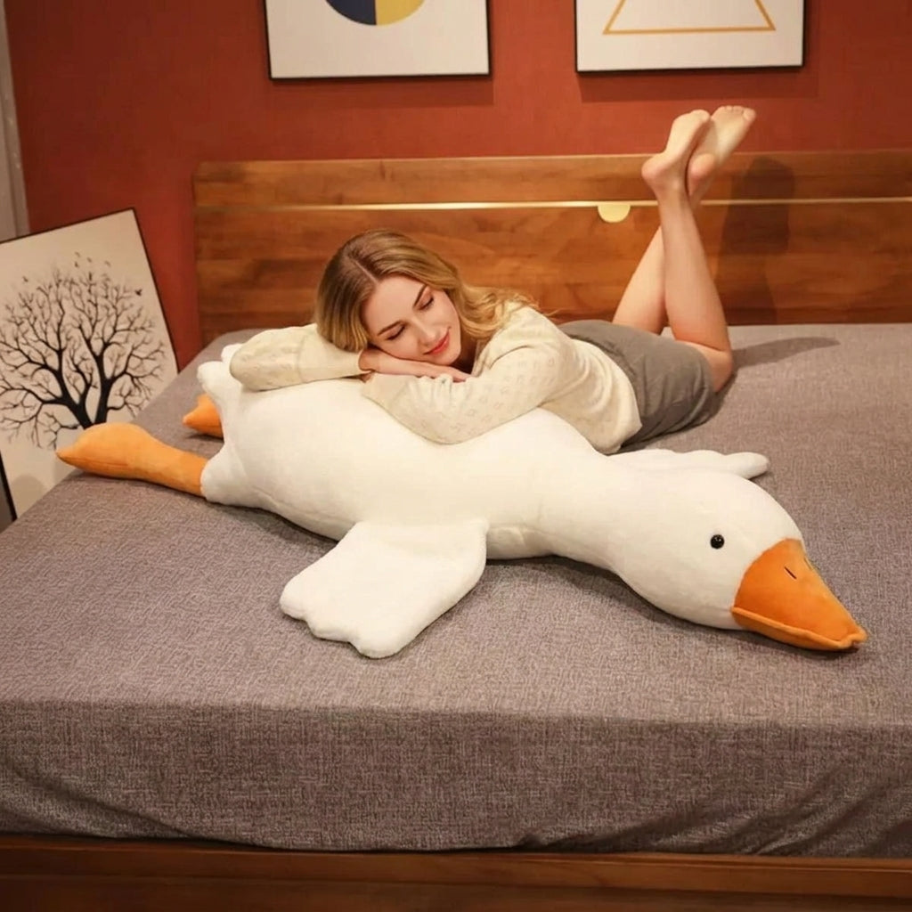 Funny Goose Plush Toy Pillow with Soft Stuffed Design for Sleeping and Gifting