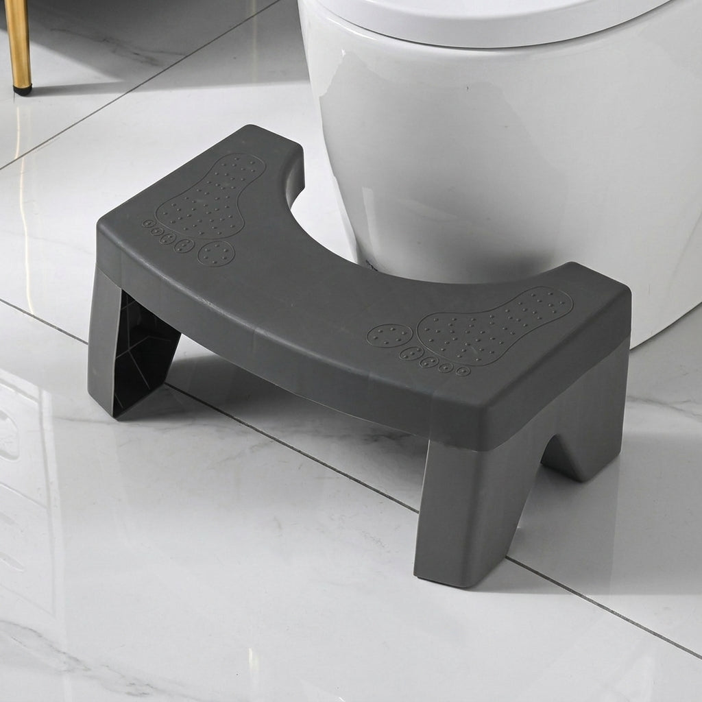 Folding Toilet Stool with Non Slip Plastic Design for Bathroom Storage and Daily Household Use