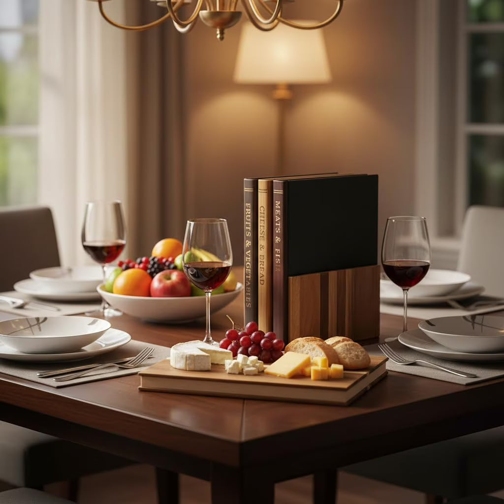 3 Pcs Wood Cutting Boards Set 3 Piece Book Shaped Thick Chopping Boards for Meat Vegetables Cheese and Kitchen Use