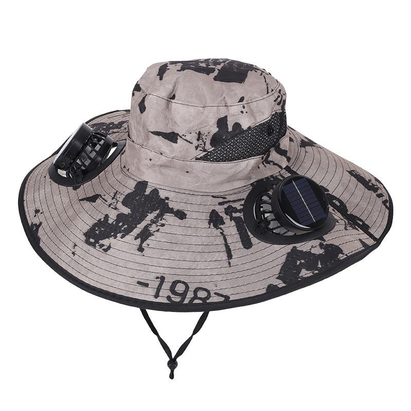 Cooling Bucket Hat with Solar Fan and Quick Dry Wide Brim Design for Outdoor Summer Activities