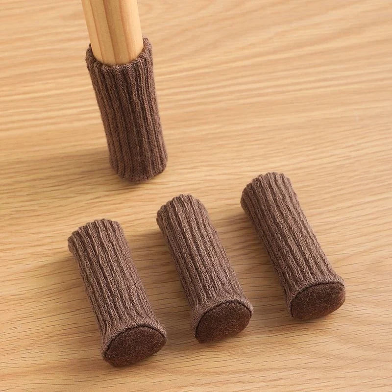 16 Pcs of Knitted Furniture Socks with Double Thickness Stretch Fabric for Floor Protection and Quiet Furniture Movement