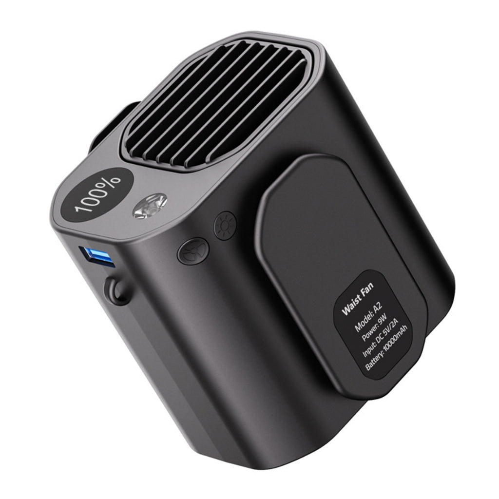 Portable Waist Fan with Rechargeable Battery and 3-Speed Clip Design for Outdoor Use