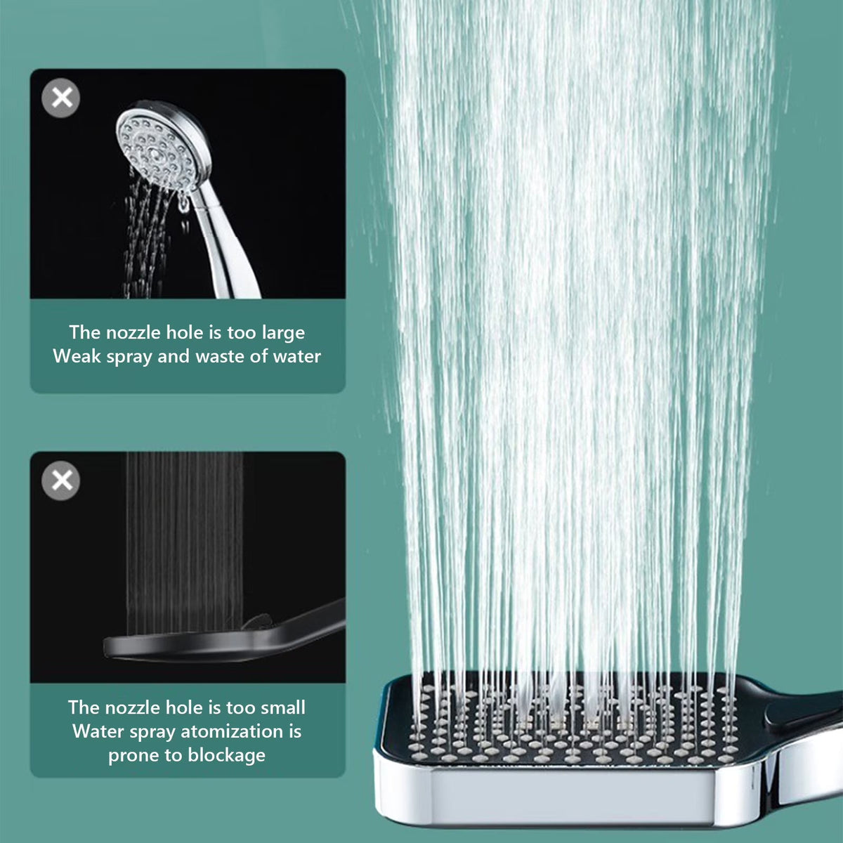 7-Mode Shower Head Set with Large Handheld Nozzle and 79-Inch Hose for Bathroom Shower Use (Included Shower head + 1.5-meter Explosion-Proof hose