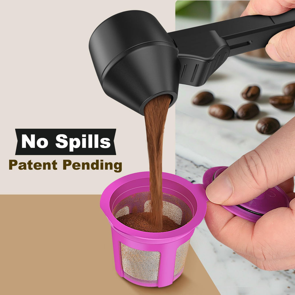 3 Pcs of Reusable Coffee Measuring Scoop with Sliding Funnel Design for Protein Powder and Kitchen Use