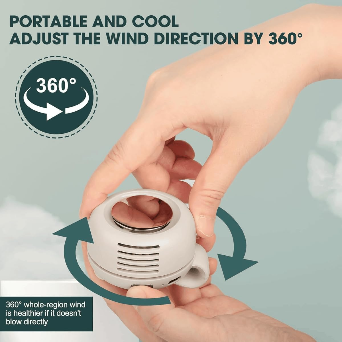Portable Clip Cooling Fan with Bladeless USB Rechargeable Design for Outdoor and Hands Free Use
