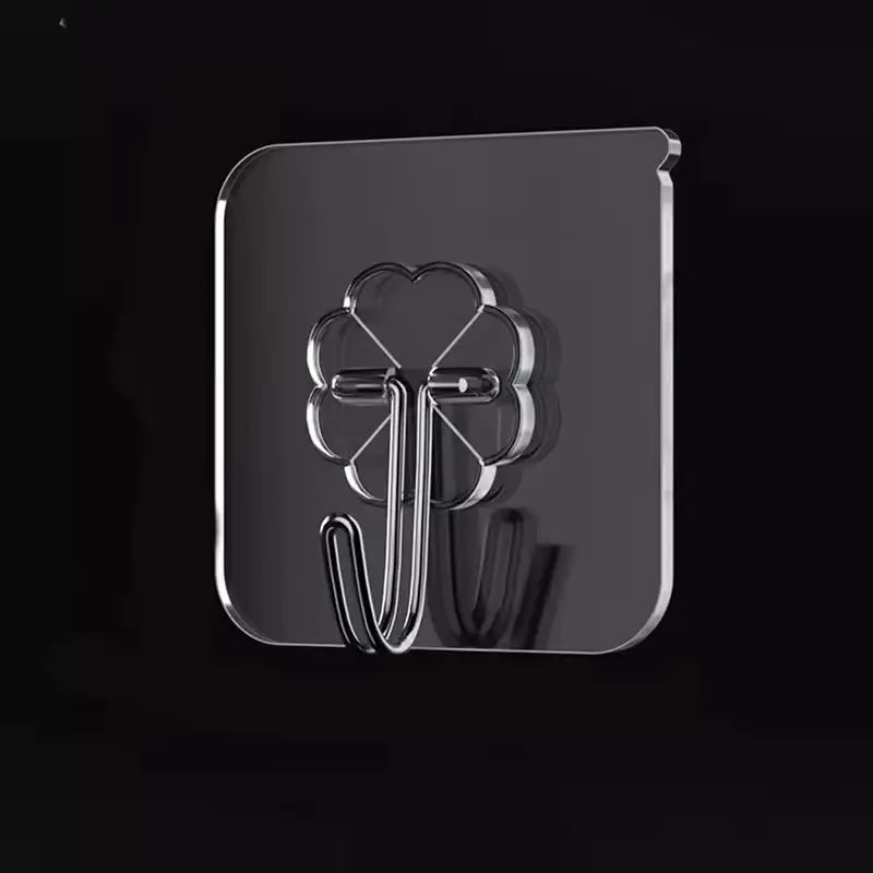 10Pcs Transparent Self Adhesive Wall Hooks for Kitchen Bathroom