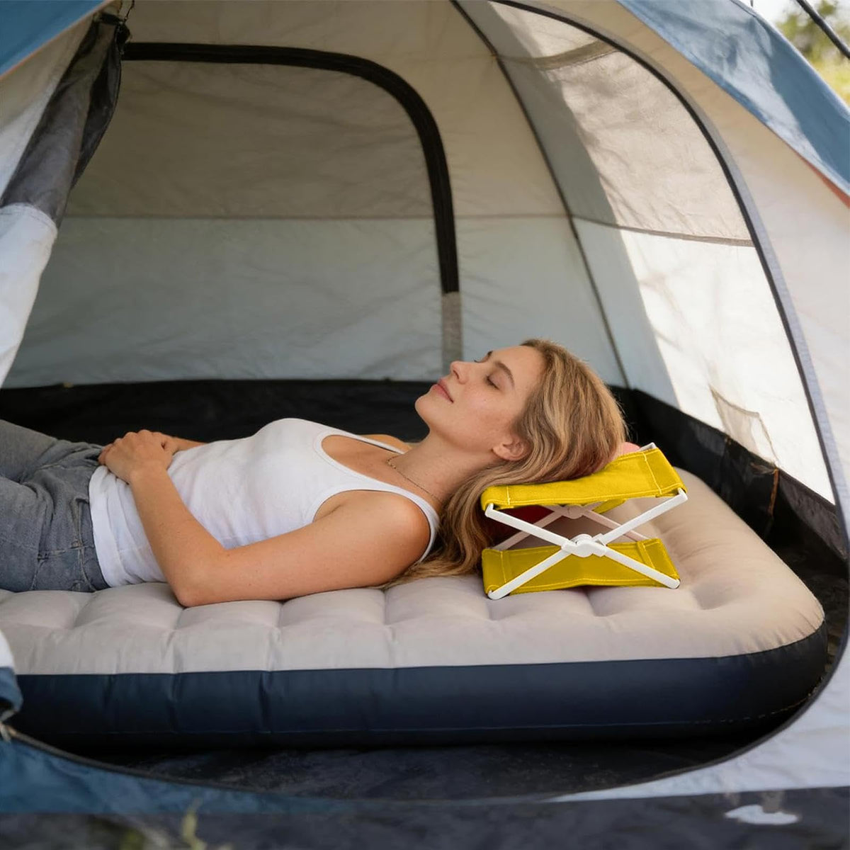 Foldable Beach Pillow with Oxford Cloth and Plastic Design for Outdoor Lounge Chairs