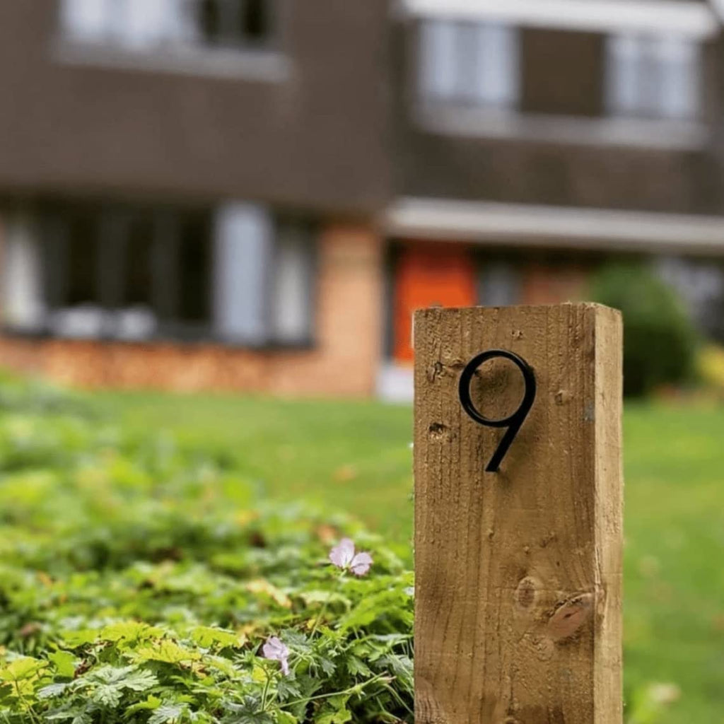 6 Inch Stainless Steel House Number with Floating Mount Design and Black Coating for Address Display and Mailbox Use